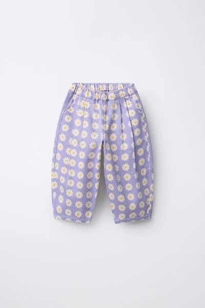 TWILL BALLOON FLORAL PANTS