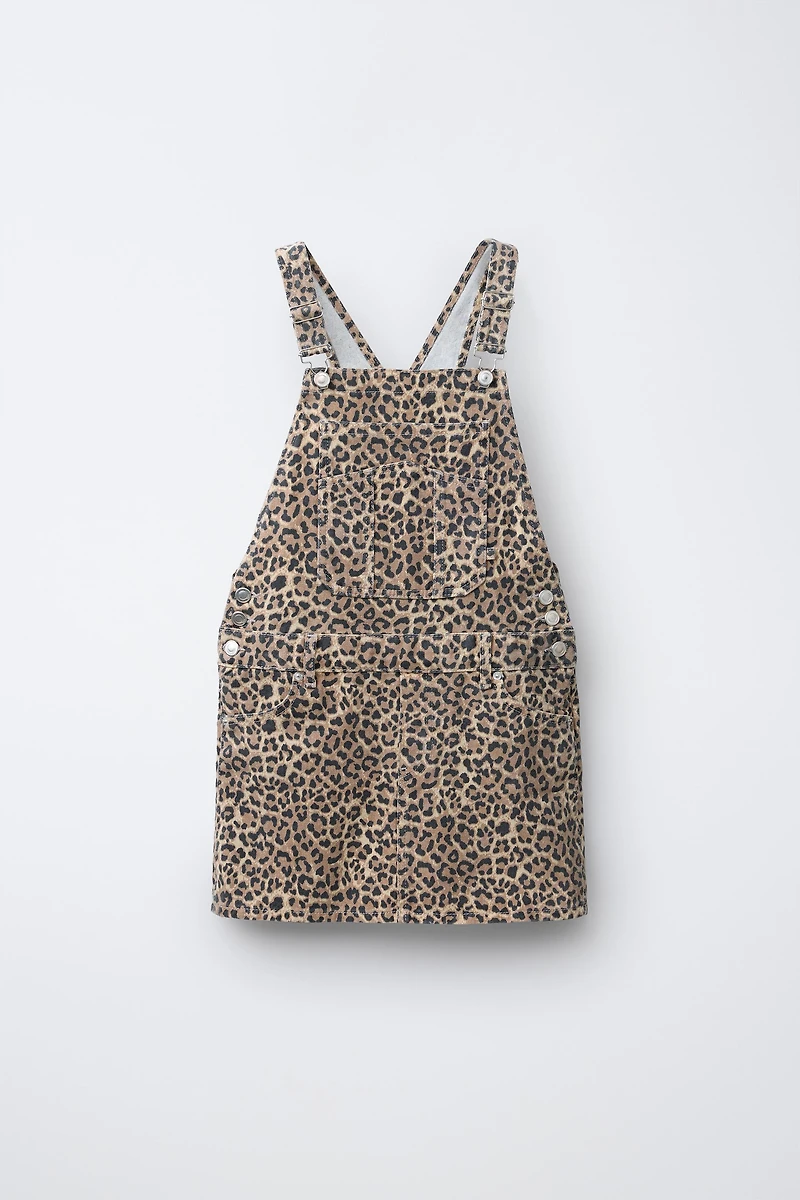 ANIMAL PRINT OVERALL DRESS