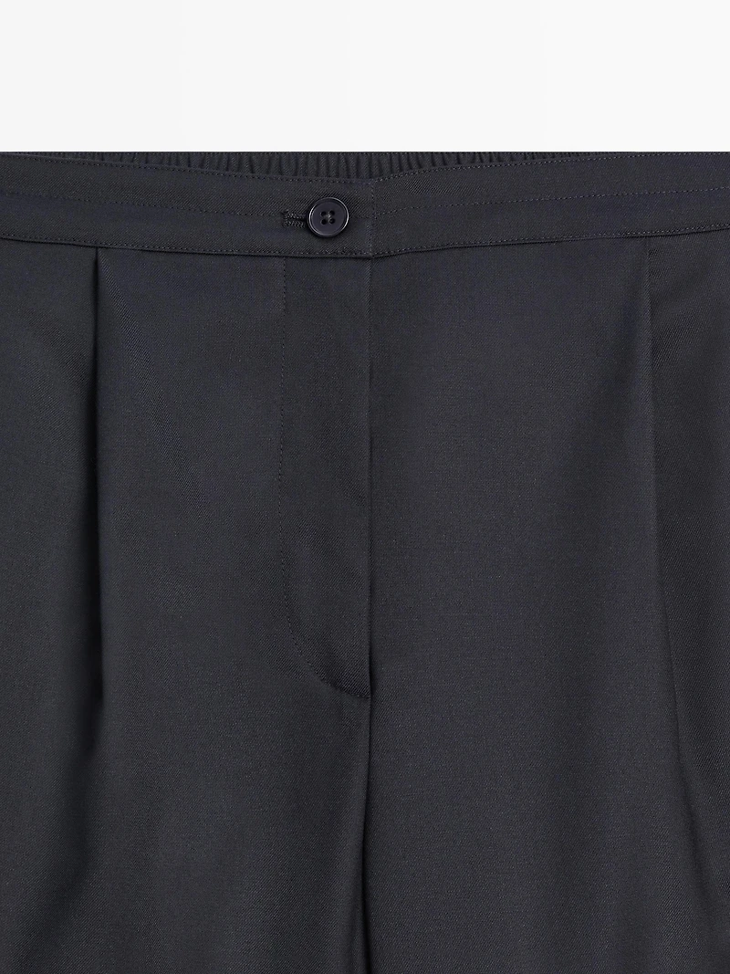 Pantalon à pinces et taille élastique