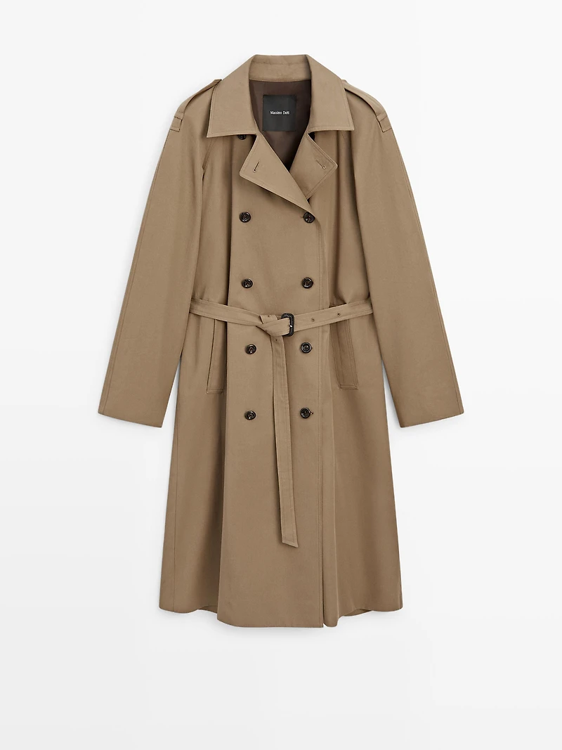 100% cotton trench coat