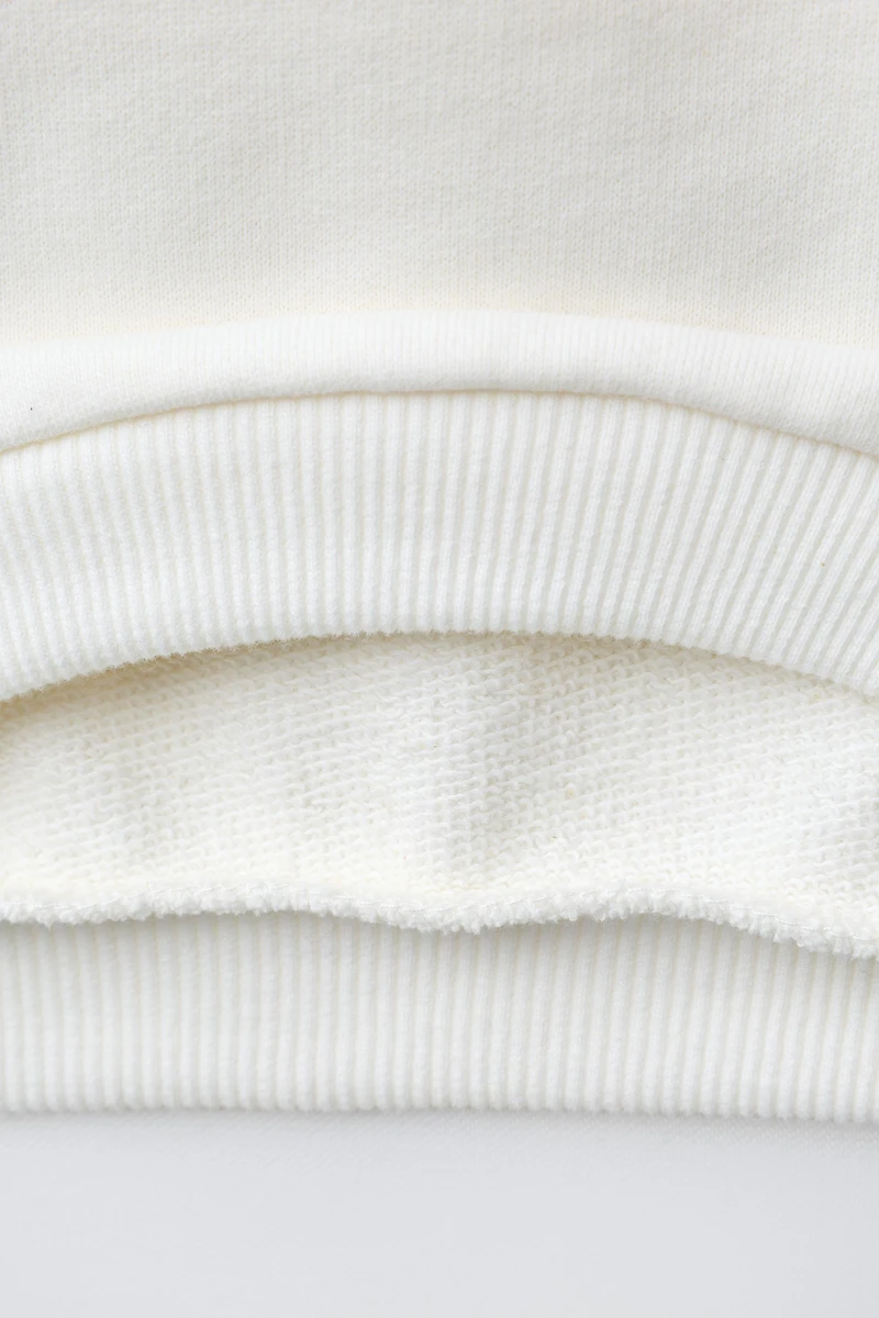 FLOCKED PRINT SWEATSHIRT