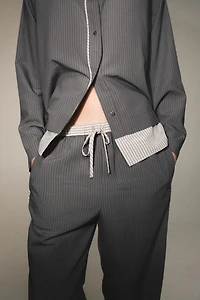 COMBINATION STRIPED VISCOSE BLEND SHIRT