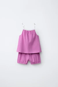 PLAIN T-SHIRT AND BLOOMER SET