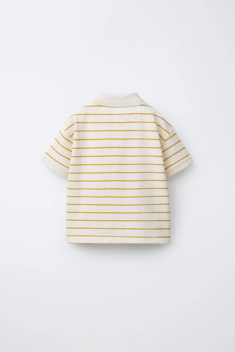 STRIPED PRINT POLO SHIRT