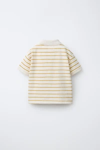 STRIPED PRINT POLO SHIRT