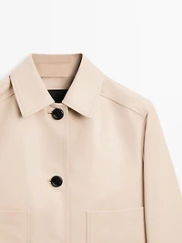 Cropped nappa leather jacket