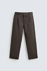 COTTON - LINEN PLEATED PANTS
