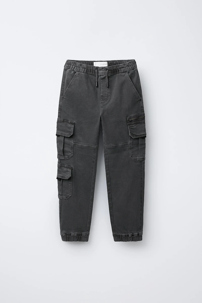 ELASTIC POCKET JOGGER PANTS
