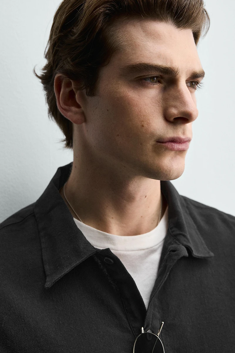 COTTON-LINEN POLO SHIRT