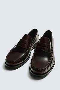 MOCASSINS FRONCÉS EN CUIR
