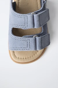 DOUBLE STRAP LEATHER BAREFOOT SANDALS
