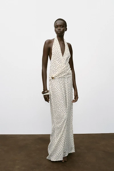 POLKA DOT HALTER JUMPSUIT
