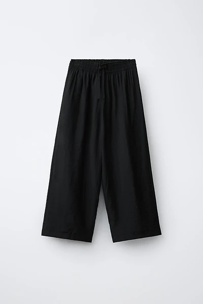 WRINKLE LOOK WIDE LEG PANTS