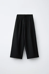 WRINKLE LOOK WIDE LEG PANTS