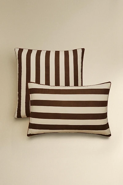 FADED COTTON STRIPED PILLOWCASE