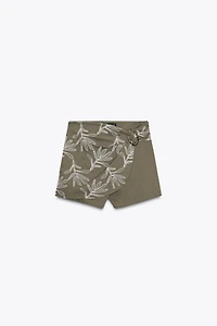EMBROIDERED WRAP SKORT