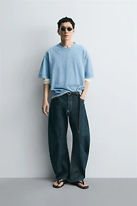 WASHED SLUB TEXTURED T-SHIRT