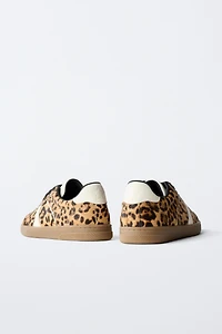 LEOPARD PRINT LEATHER SNEAKERS