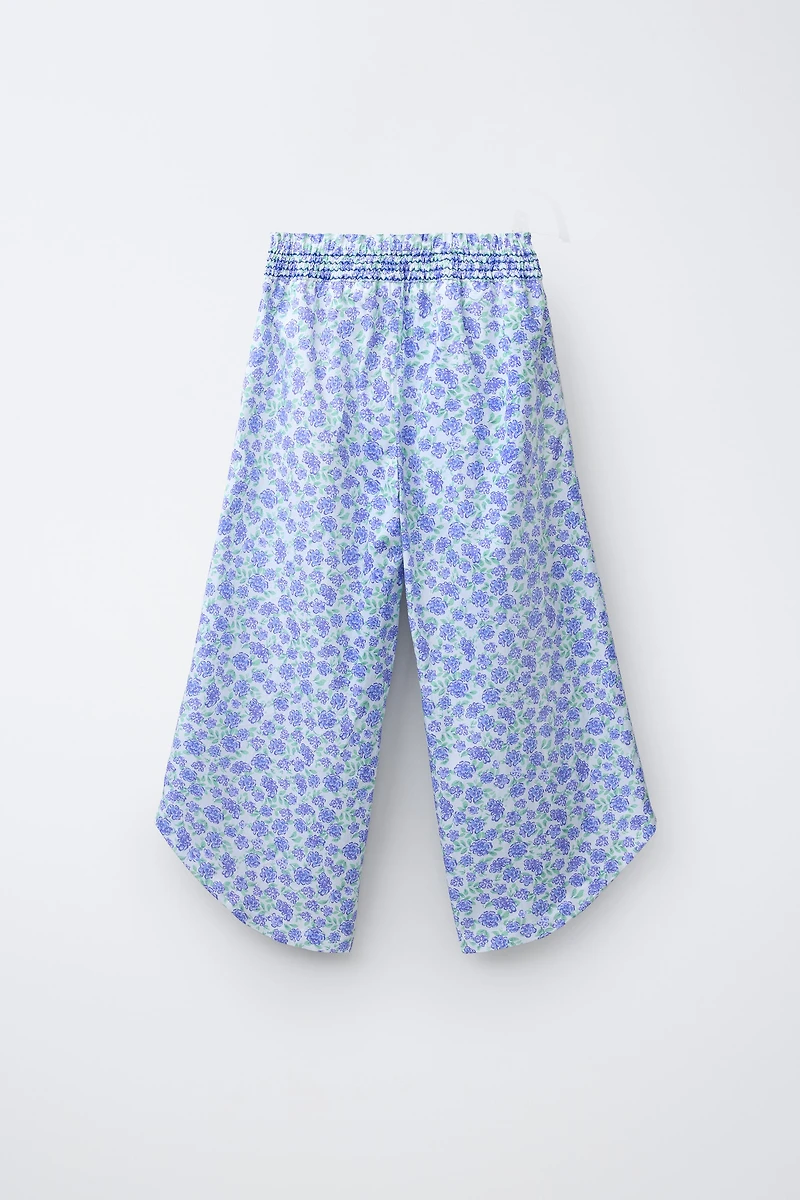 FLORAL PRINT WIDE LEG PANTS