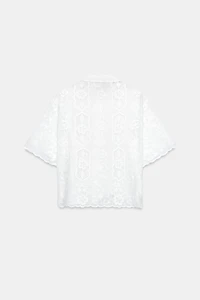 CHEMISE BRODÉE MANCHES COURTES