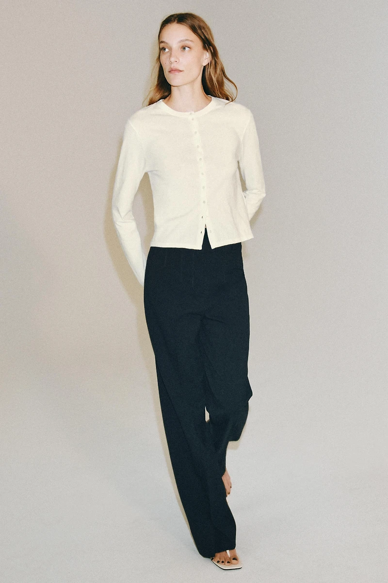 HIGH-WAISTED WOOL PANTS ZW COLLECTION