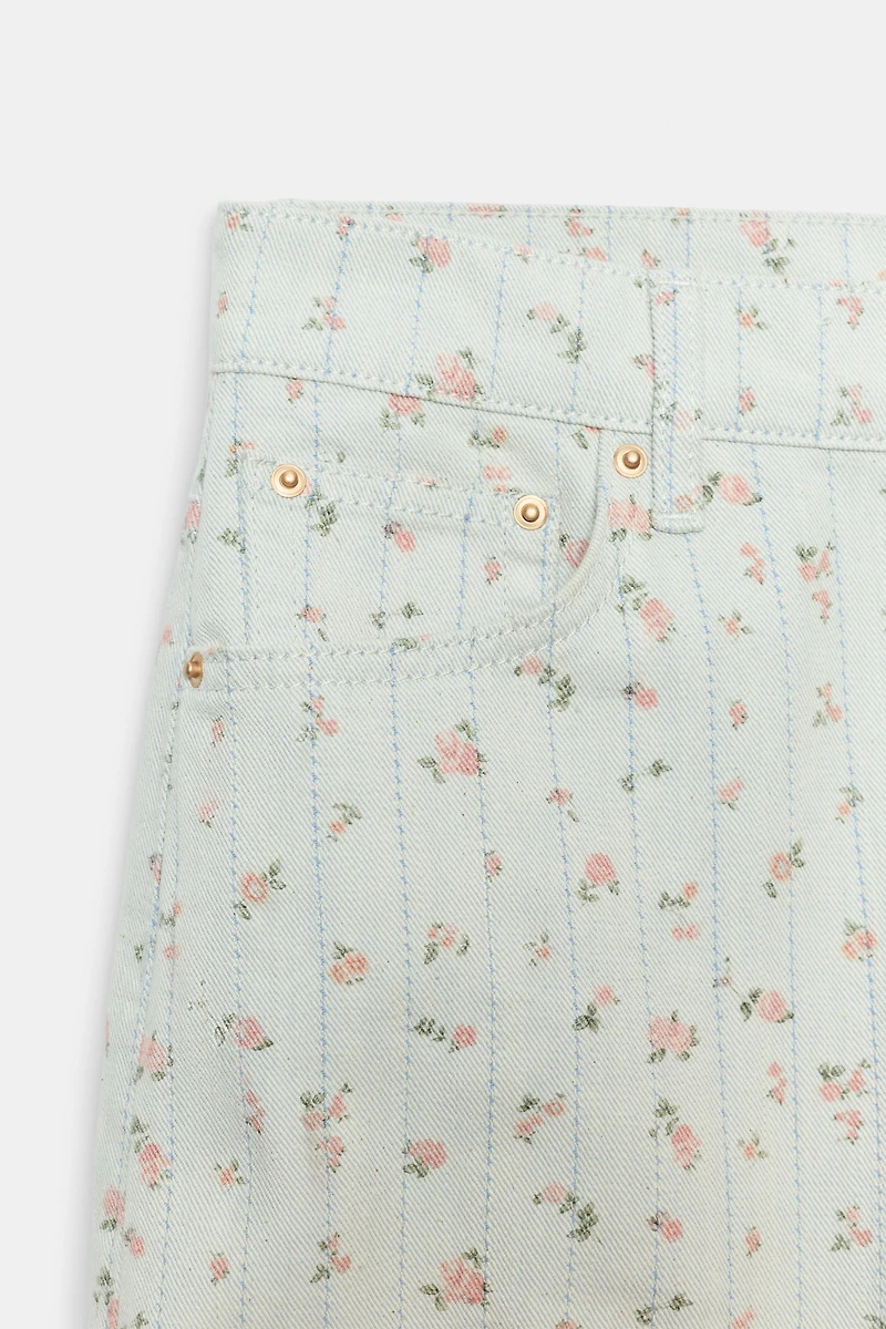 ZW COLLECTION HIGH RISE TAPERED FLORAL JEANS