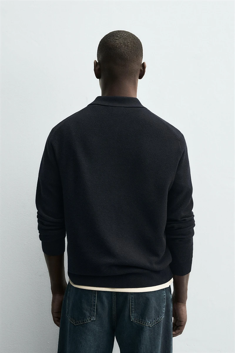 COTTON LYOCELL KNIT POLO SHIRT