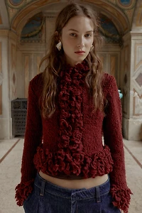 GILET EN MAILLE À FRANGES