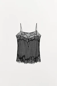 PLEATED LACE TOP