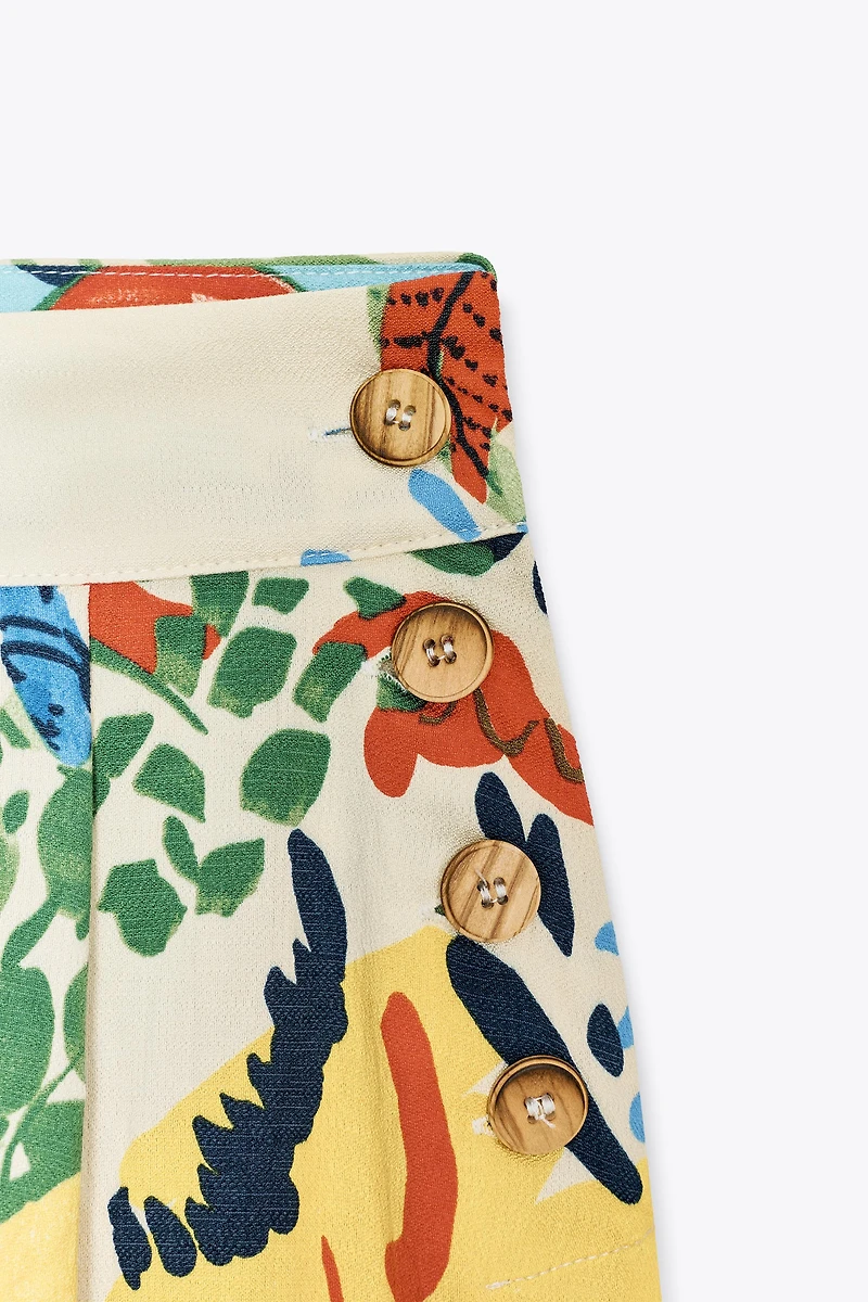 JUPE MIDI CAPE À IMPRIMÉ TROPICAL
