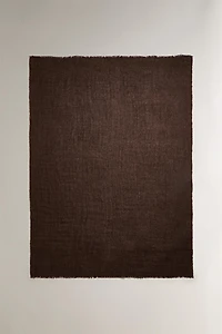 FRINGED LINEN BLANKET