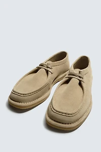 LEATHER SHOES WITH RAISED SEAM