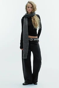 TRF MID-RISE FOLDED BAGGY JEANS
