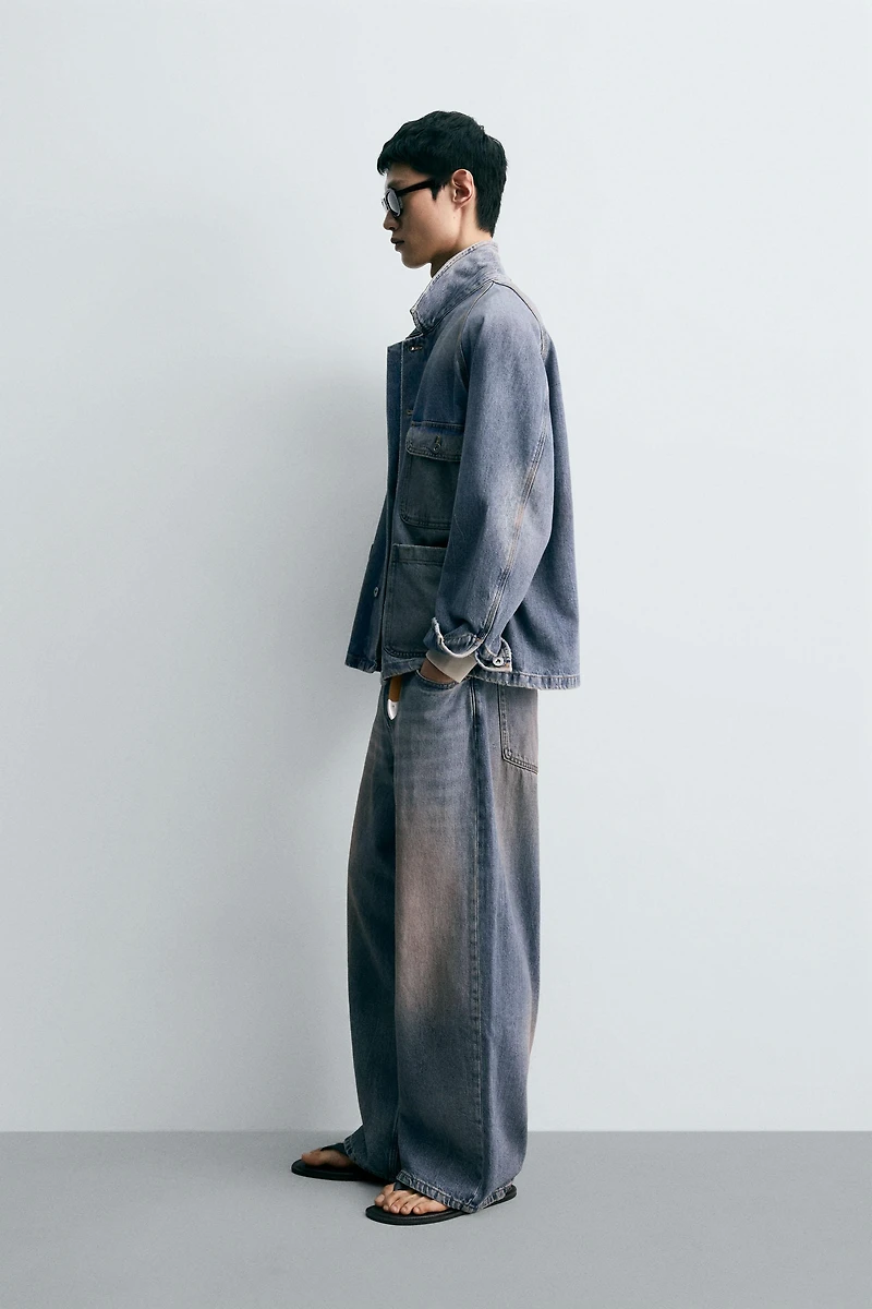 VINTAGE WASH EFFECT DENIM OVERSHIRT