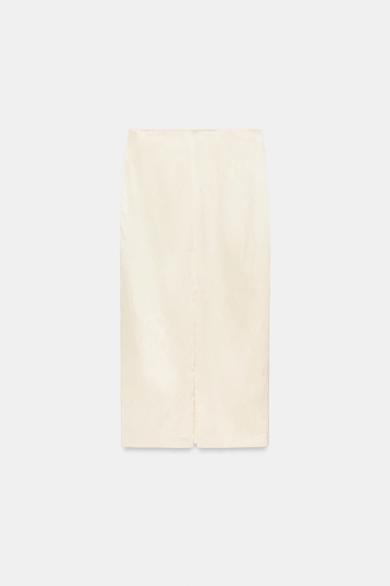 SATIN MIDI SKIRT