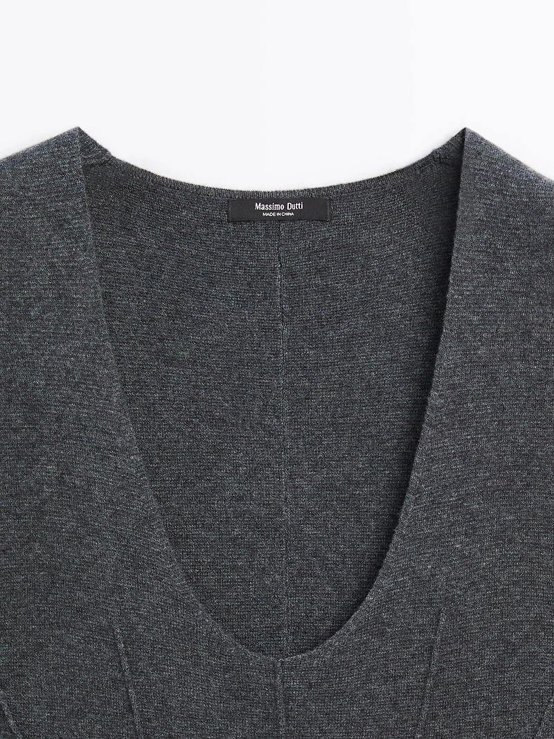 Long A-line knit dress