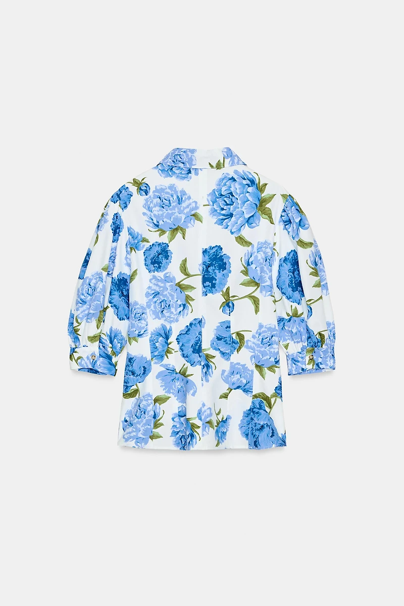 FLORAL PRINT POPLIN SHIRT