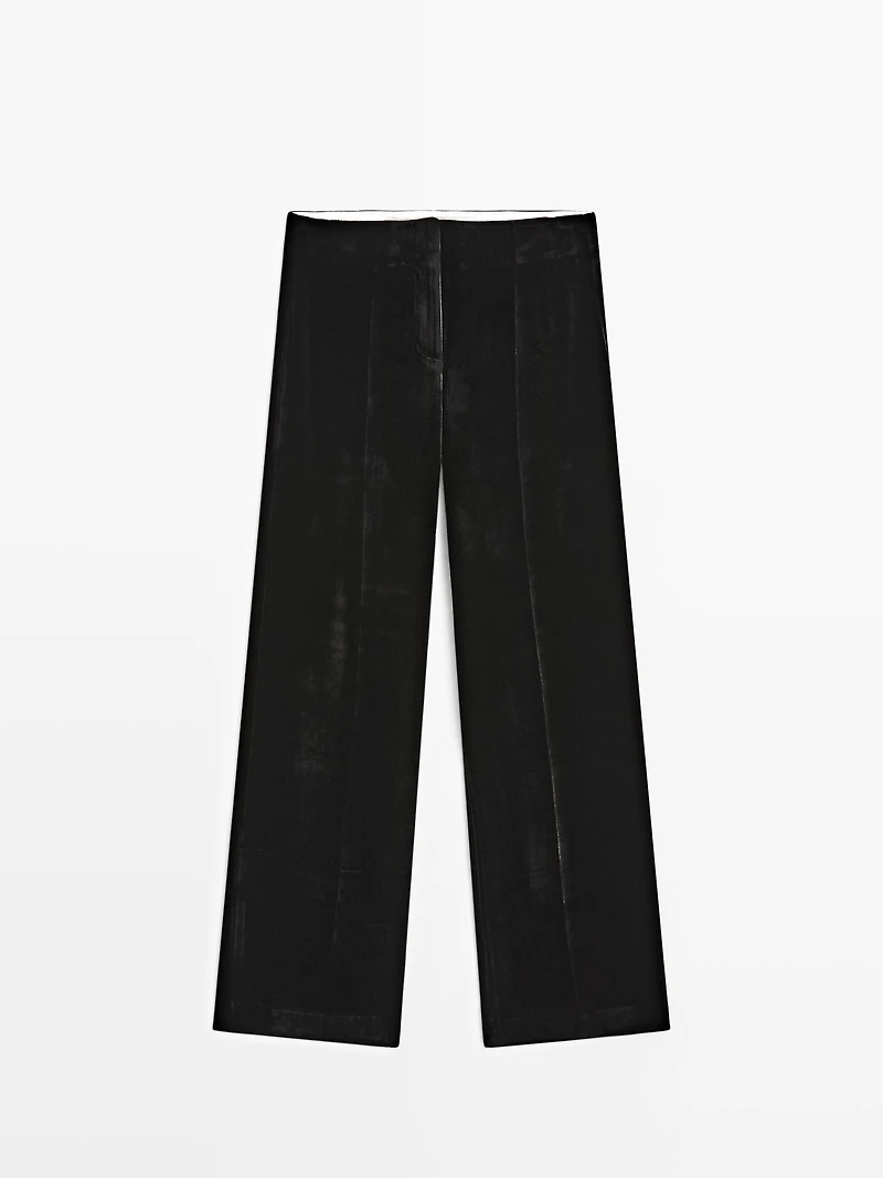 Pantalon large en velours