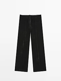 Pantalon large en velours