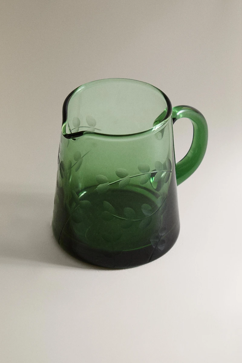 POT À LAIT EN VERRE FEUILLE NOËL