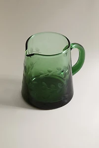 POT À LAIT EN VERRE FEUILLE NOËL