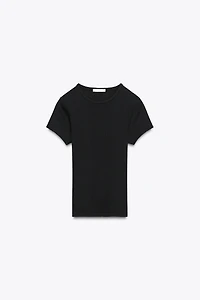RIBBED SHORT SLEEVE T-SHIRT