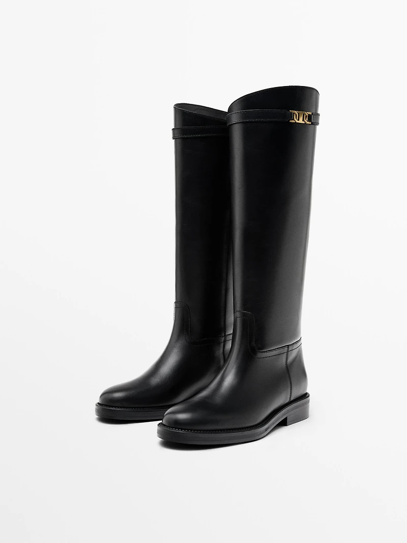 Leather riding boots