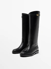 Leather riding boots