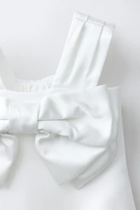 SATIN EFFECT BOW DRESS