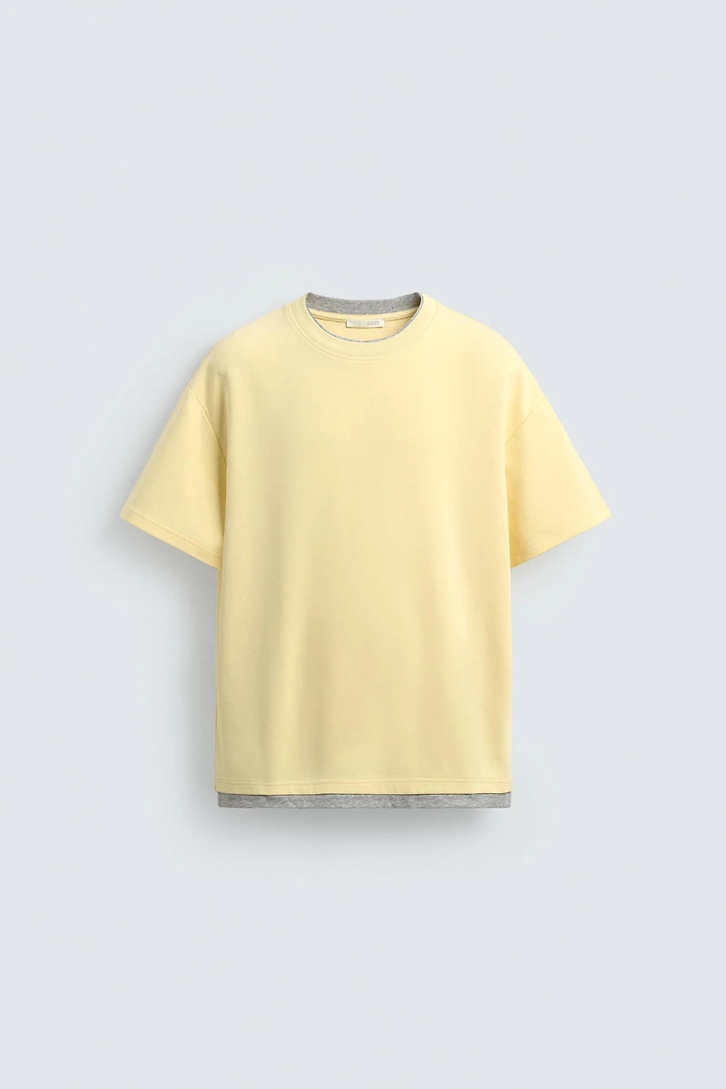 CONTRAST DOUBLE TRIM T-SHIRT