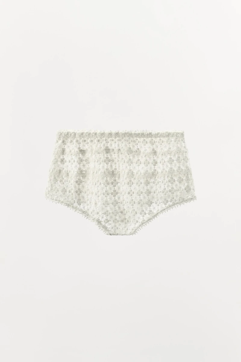 EMBROIDERED MINI SHORTS