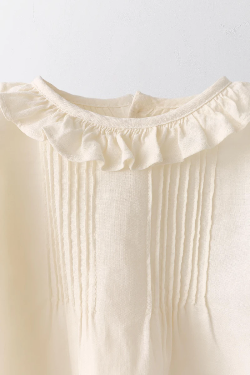 CHEMISE PLIS DENTELLE COTON LIN ÉDITION LIMITÉE