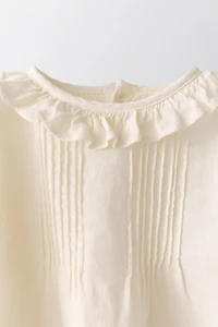 CHEMISE PLIS DENTELLE COTON LIN ÉDITION LIMITÉE
