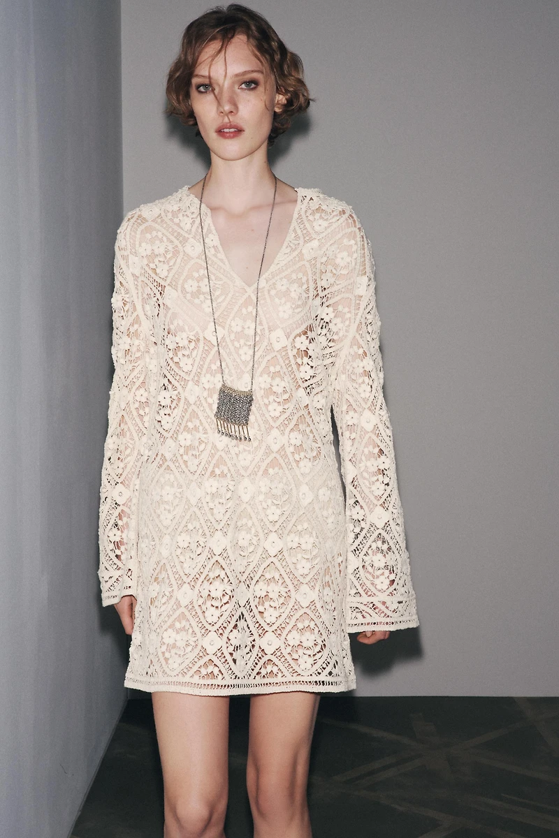 ZW COLLECTION CROCHET MINI DRESS